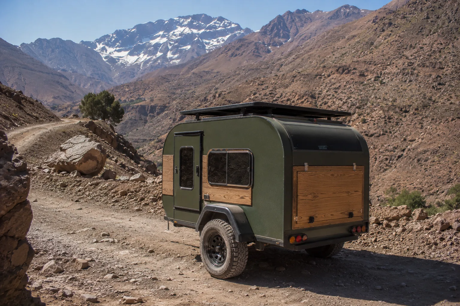 L'Atlas — caravane teardrop tout-chemin fabriquée au Maroc